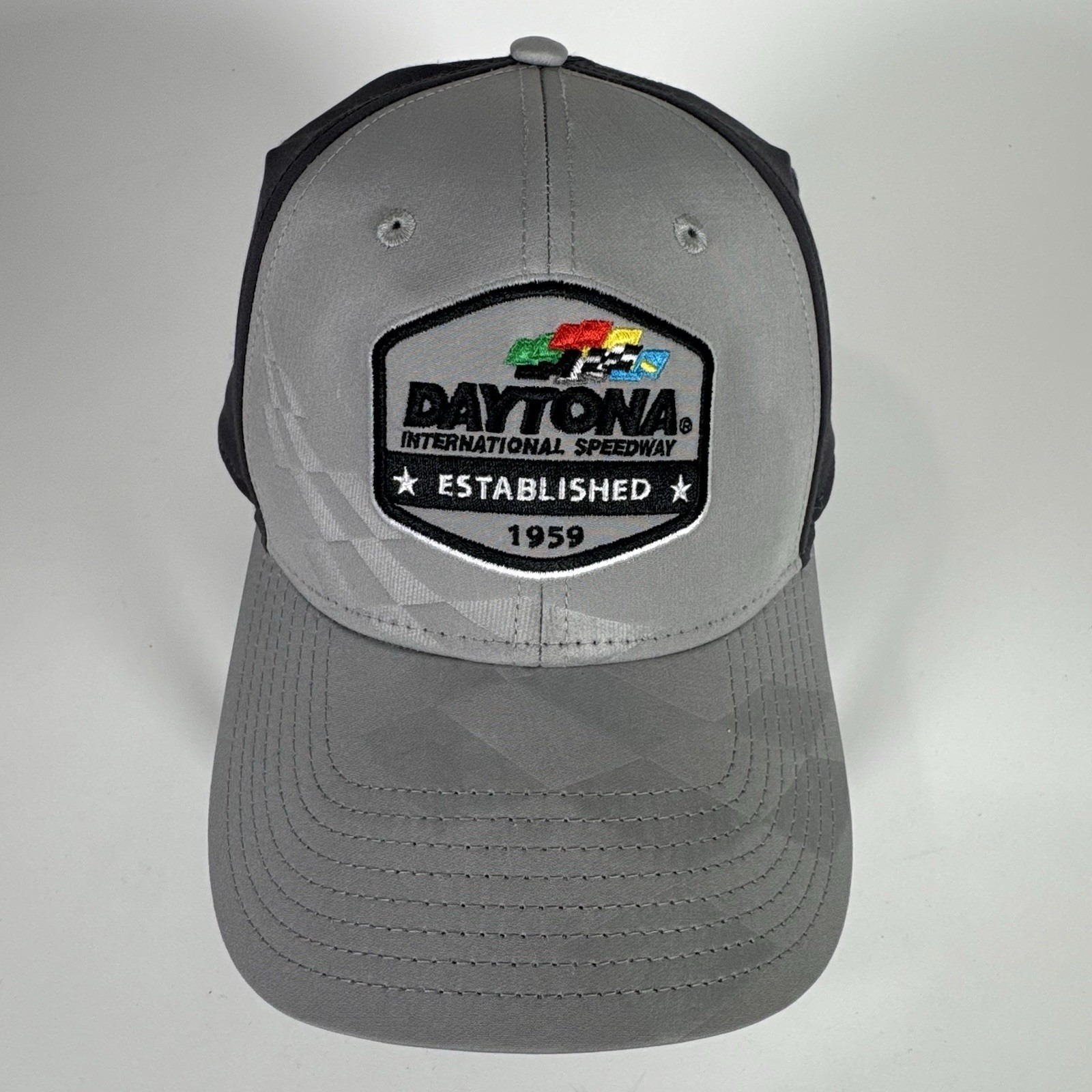 Daytona International Speedway Nascar Hat Cap Gray Black Adjustable Embroidered Daytona International Speedway Nascar Hat Cap Gray Black Adjustable Embroidered